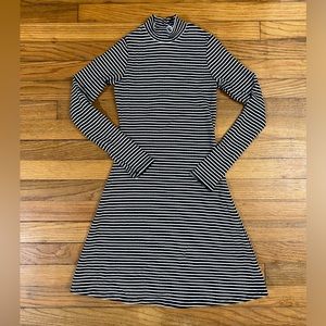 American Apparel Cotton Black and White striped dress